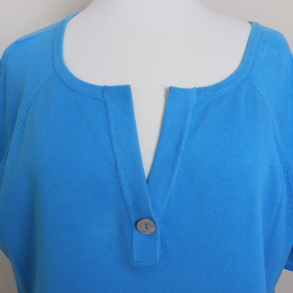 Talbots Turquoise Short Sleeve Sweater in 1X Petite - Picture 4 of 9